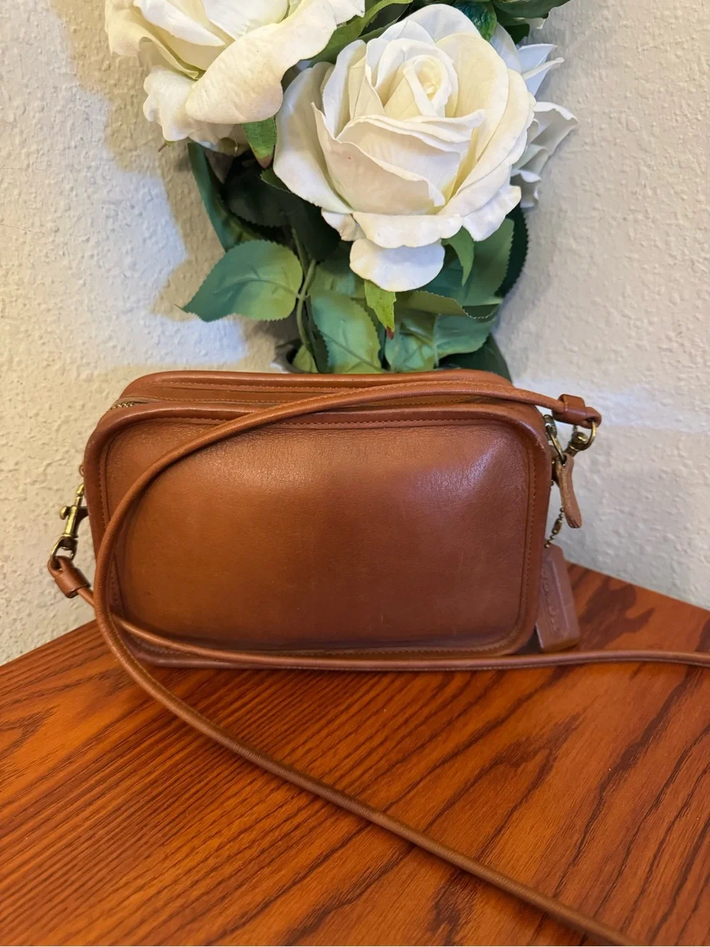 Coach Tan Leather Messenger Crossbody